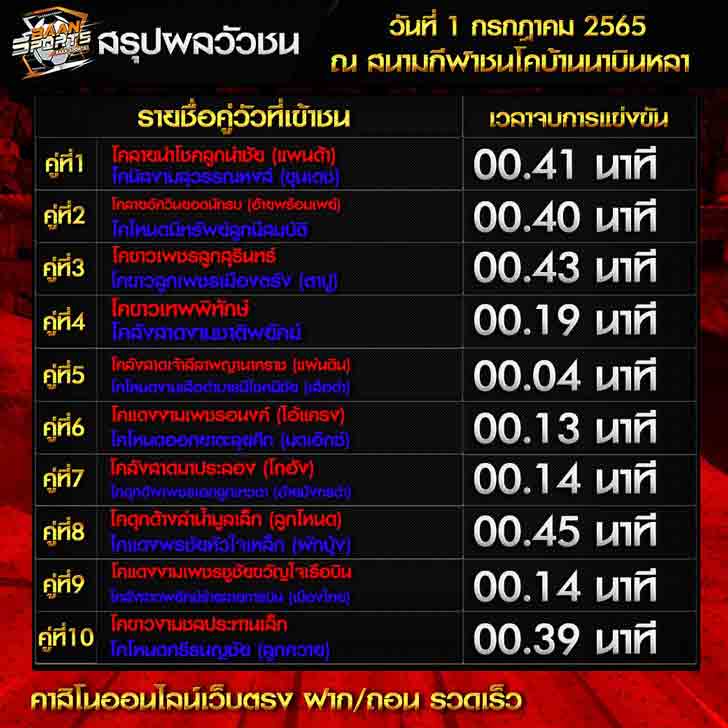 สรุปผลวัวชน