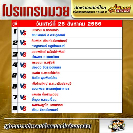 โปรแกรมมวย